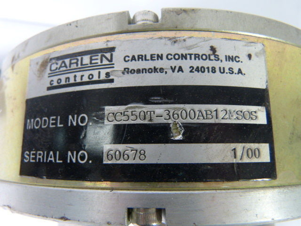 Carlen Controls/Hubbell CC550T-3600AB12MSOS/312CC13F Encoder Motor USED