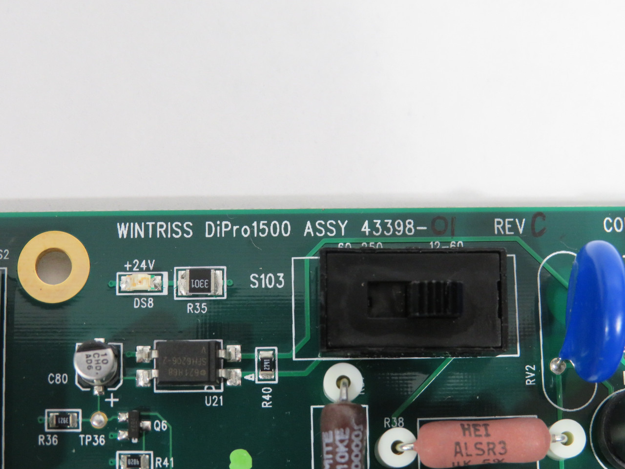 Wintriss 43398-01 Rev. C DiPro 1500 Assy Board for Programmable Cam Switch USED