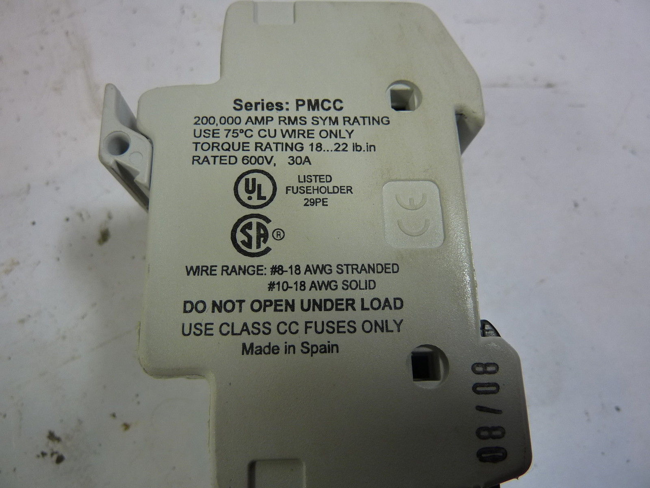 DF PMCC-460010 Fuse Holder 30A 600V 3-Pole USED