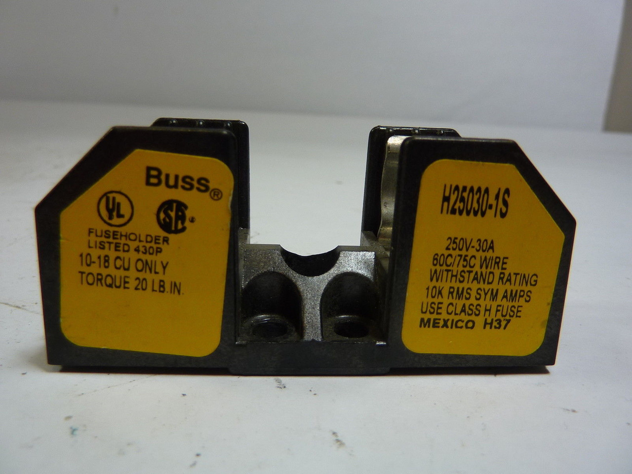 Bussmann H25030-1S Fuse Block 30A 250V 1-Pole USED