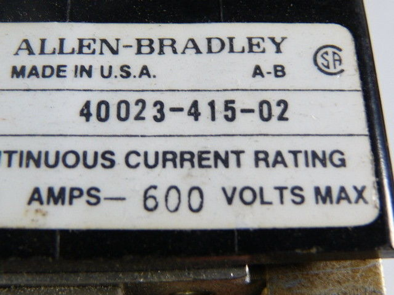 Allen-Bradley 40023-415-02 Fuse Block for Disconnect Switch 30A 600V 3P USED