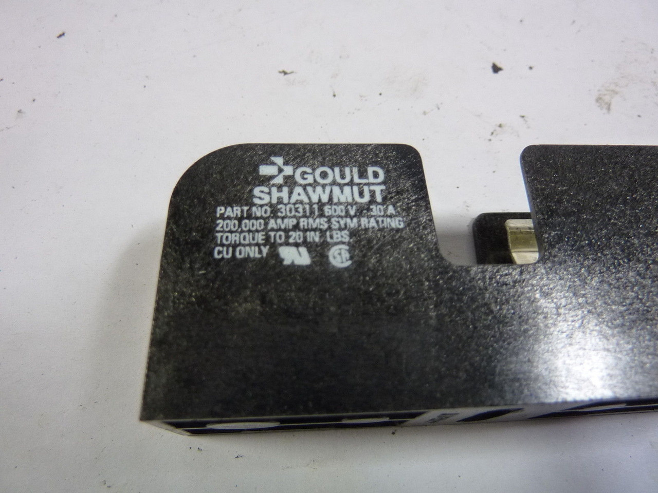 Gould Shawmut 30311 Fuse Block 30A 600V 1-Pole USED