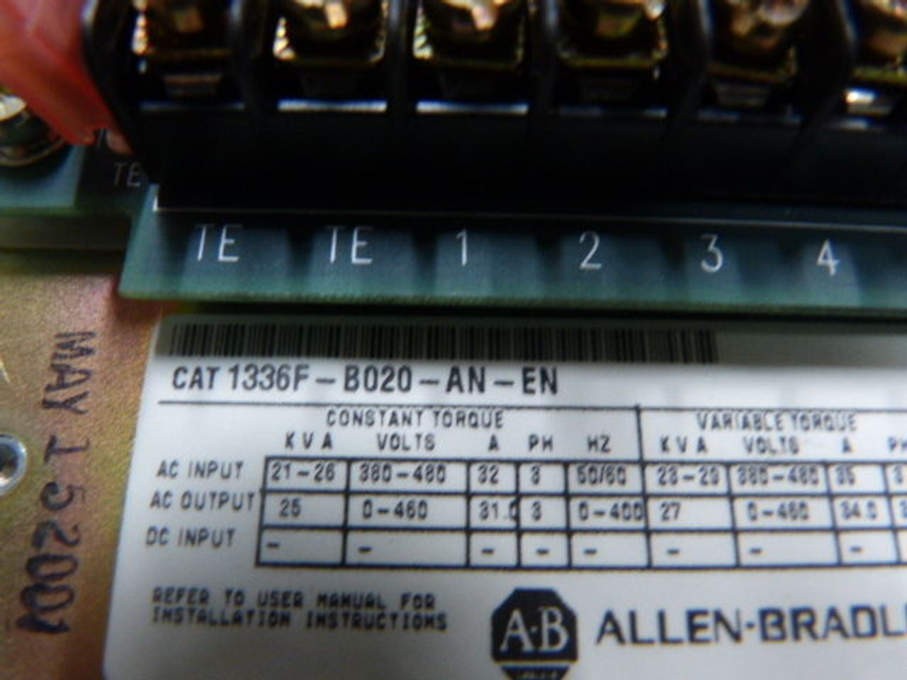 Allen-Bradley 1336F-8020-AN-EN Enclosed 1336 Plus II AC Drive 20HP 460V ! RFB !