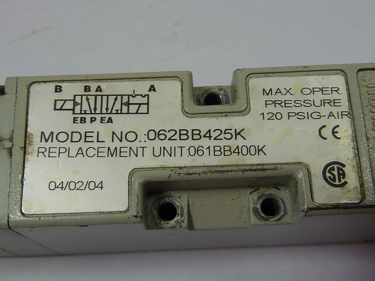 Numatics 062BB425K Solenoid Valve USED