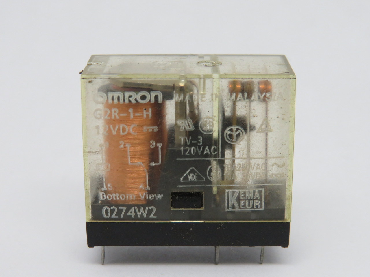 Omron G2R-1-H-DC12 Relay 12VDC 10A 250VAC 5-Pin USED