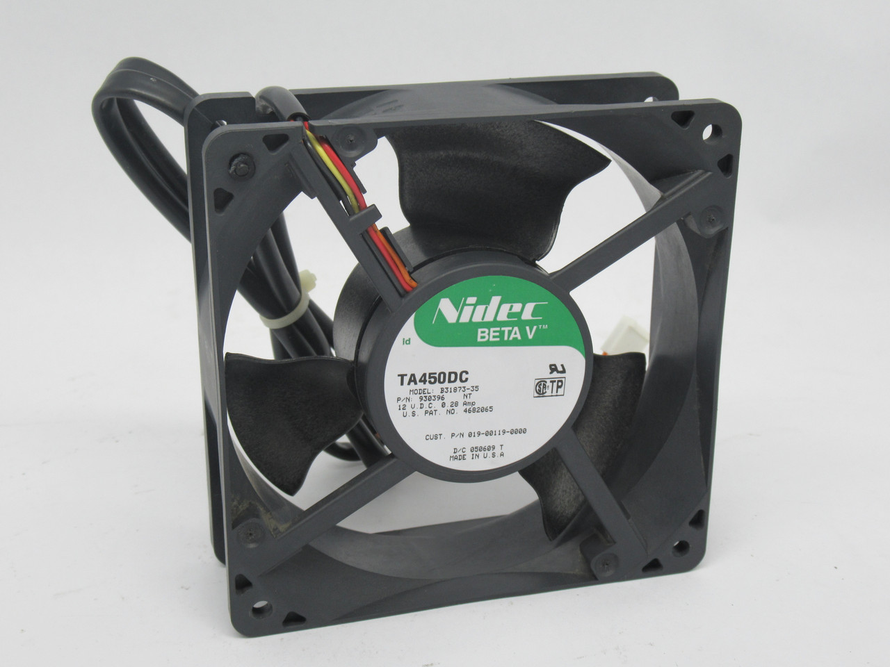 Nidec TA450DC Beta V Fan 12VDC 0.28A 3.36W 41dBA 2450RPM Model B31873-35 USED