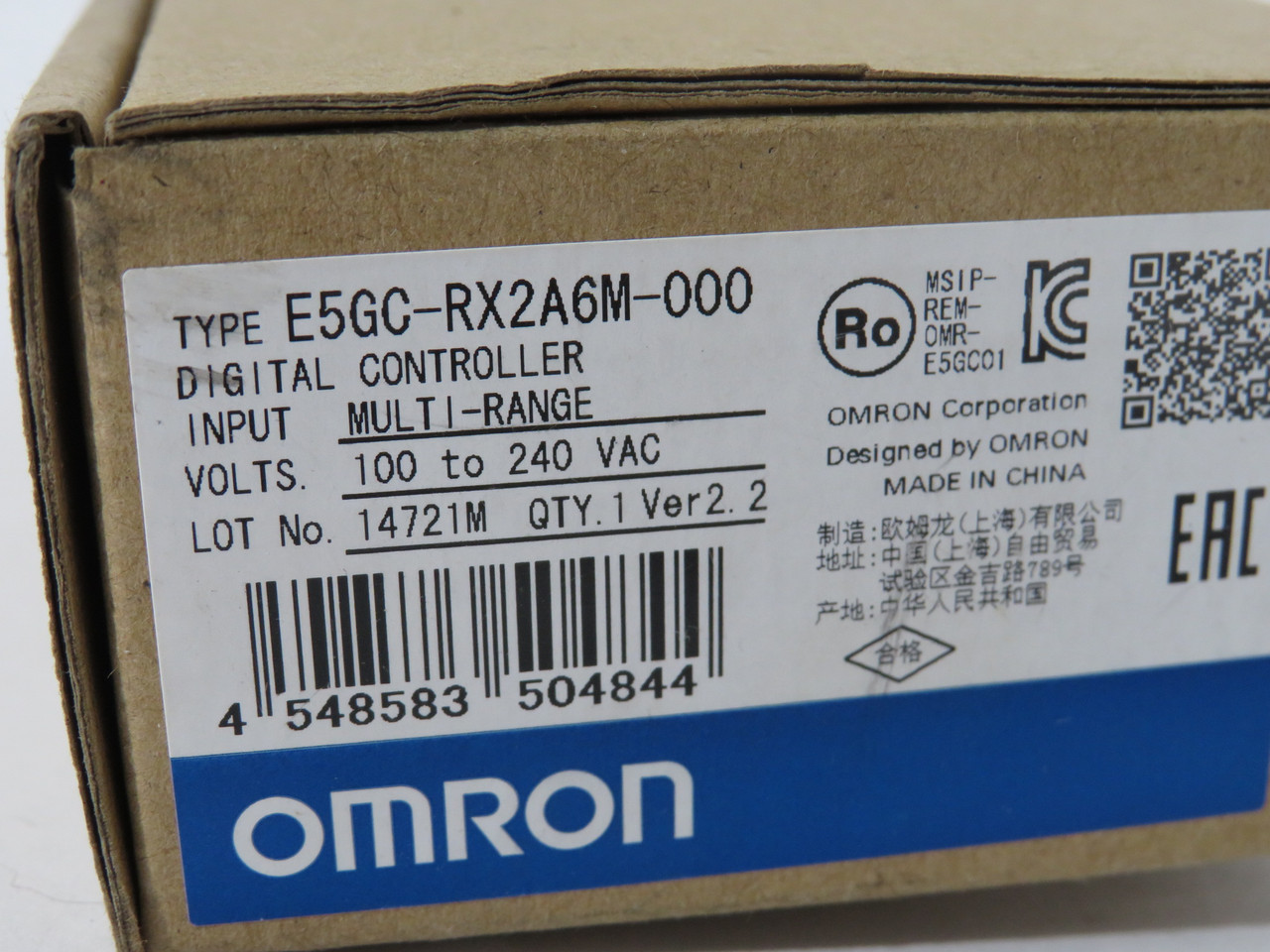 Omron E5GC-RX2A6M-000 Digital Temperature Controller SPST-NO 100-240VAC NEW