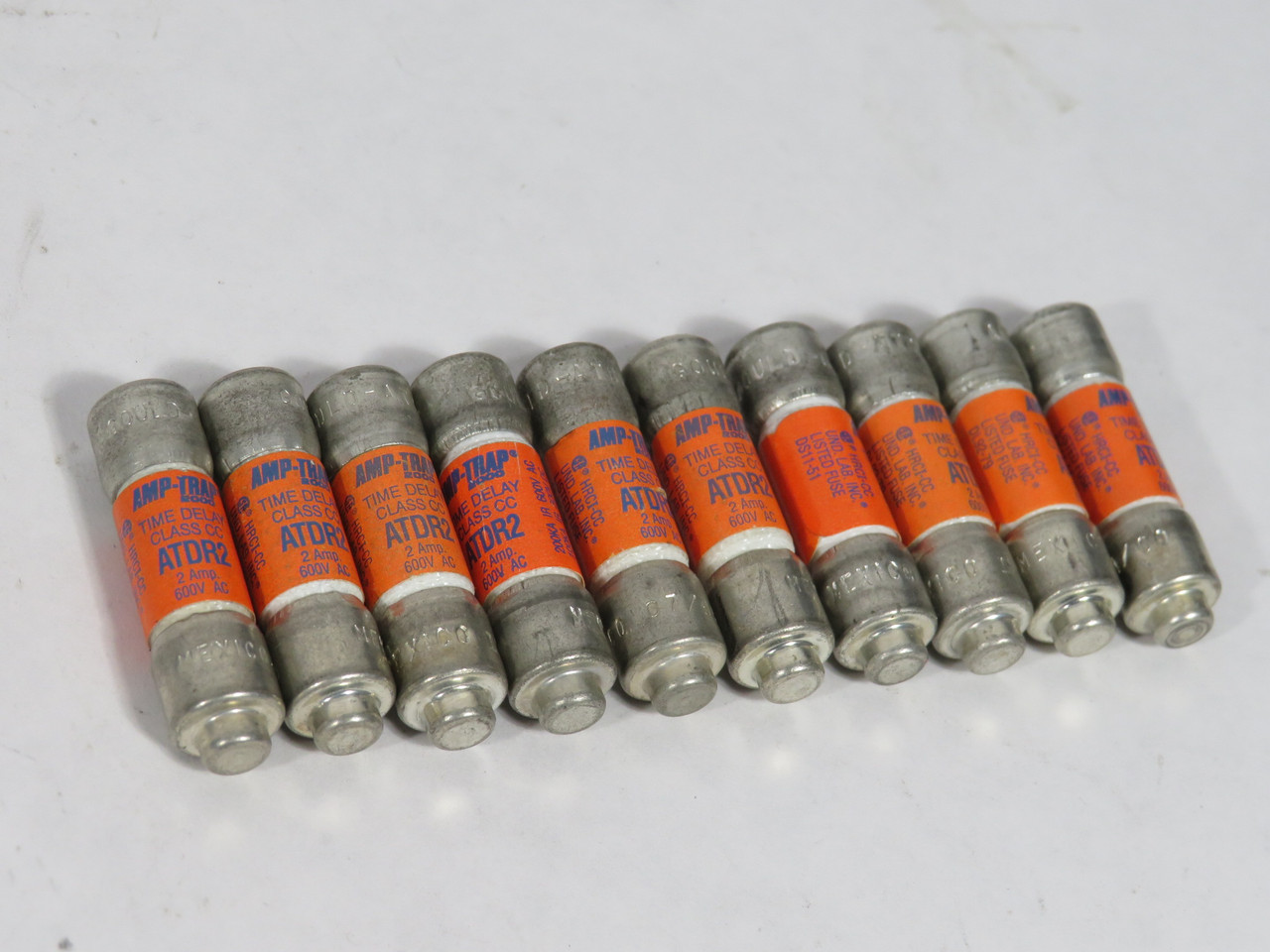 Gould Shawmut ATDR2 Time-Delay Fuse 2A 600V Lot of 10 USED