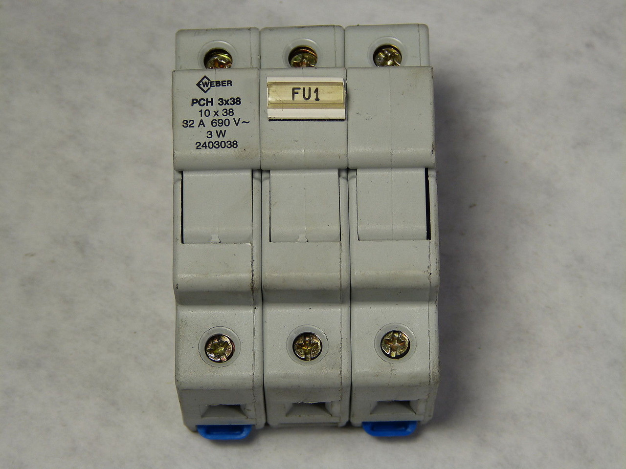 Weber PCH 3X38 2403038 Fuse Holder 32A 690V 3-Pole USED