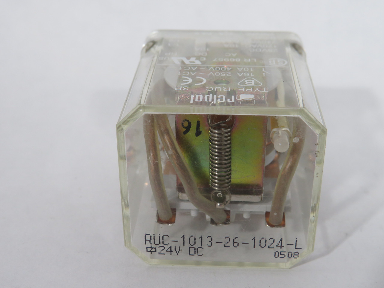 Relpol RUC-1013-26-1024-L General Relay 24VDC 10A@28VDC 120VAC 11-Blade USED