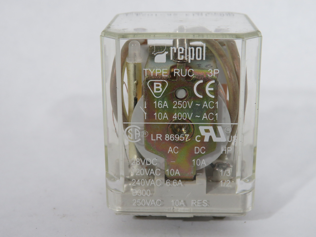 Relpol RUC-1013-26-1024-L General Relay 24VDC 10A@28VDC 120VAC 11-Blade USED