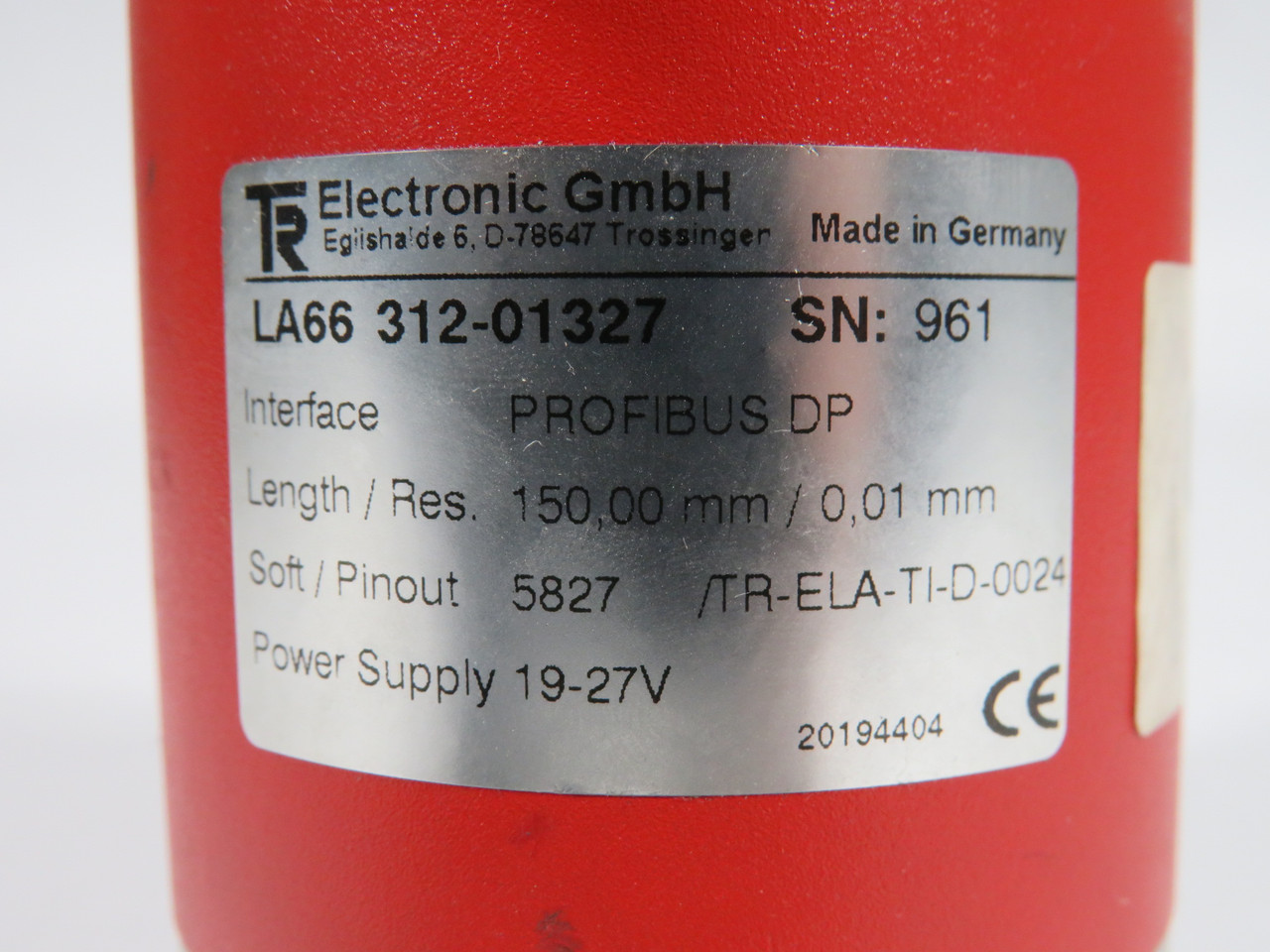 TR Electronic LA-66 312-01327 Linear Encoder 150mm Length 5827 Software USED