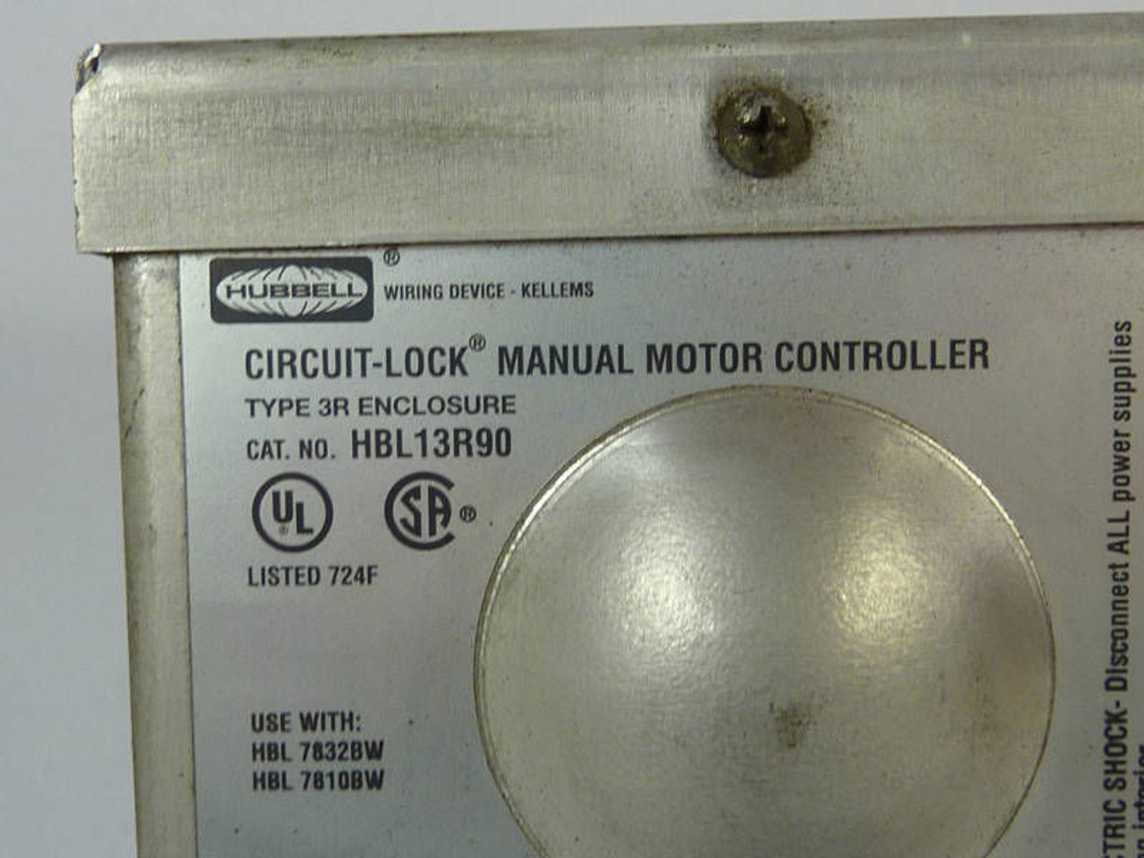 Hubbell Manual Motor Control HBL13R90 USED