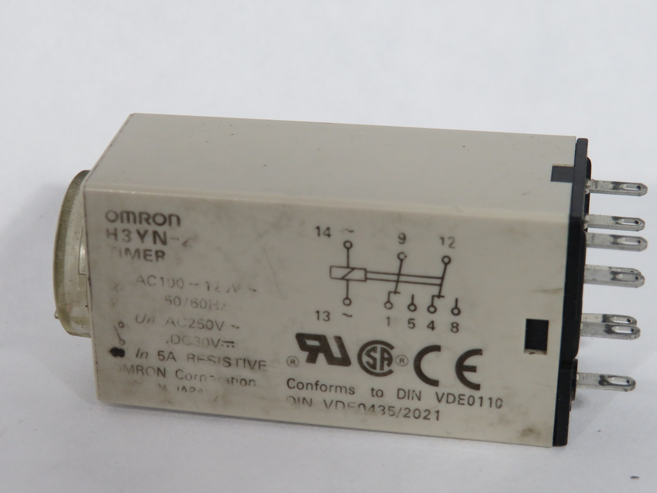 Omron H3YN-2-AC100-120 Plug-In Timer 1s/10s/1min/10min 100-120VAC COS DMG USED
