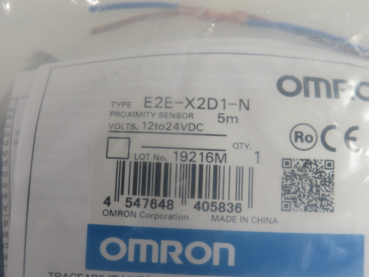 Omron E2E-X2D1-N Proximity Sensor 12-24VDC 2mm Distance 5mm Cable NWB
