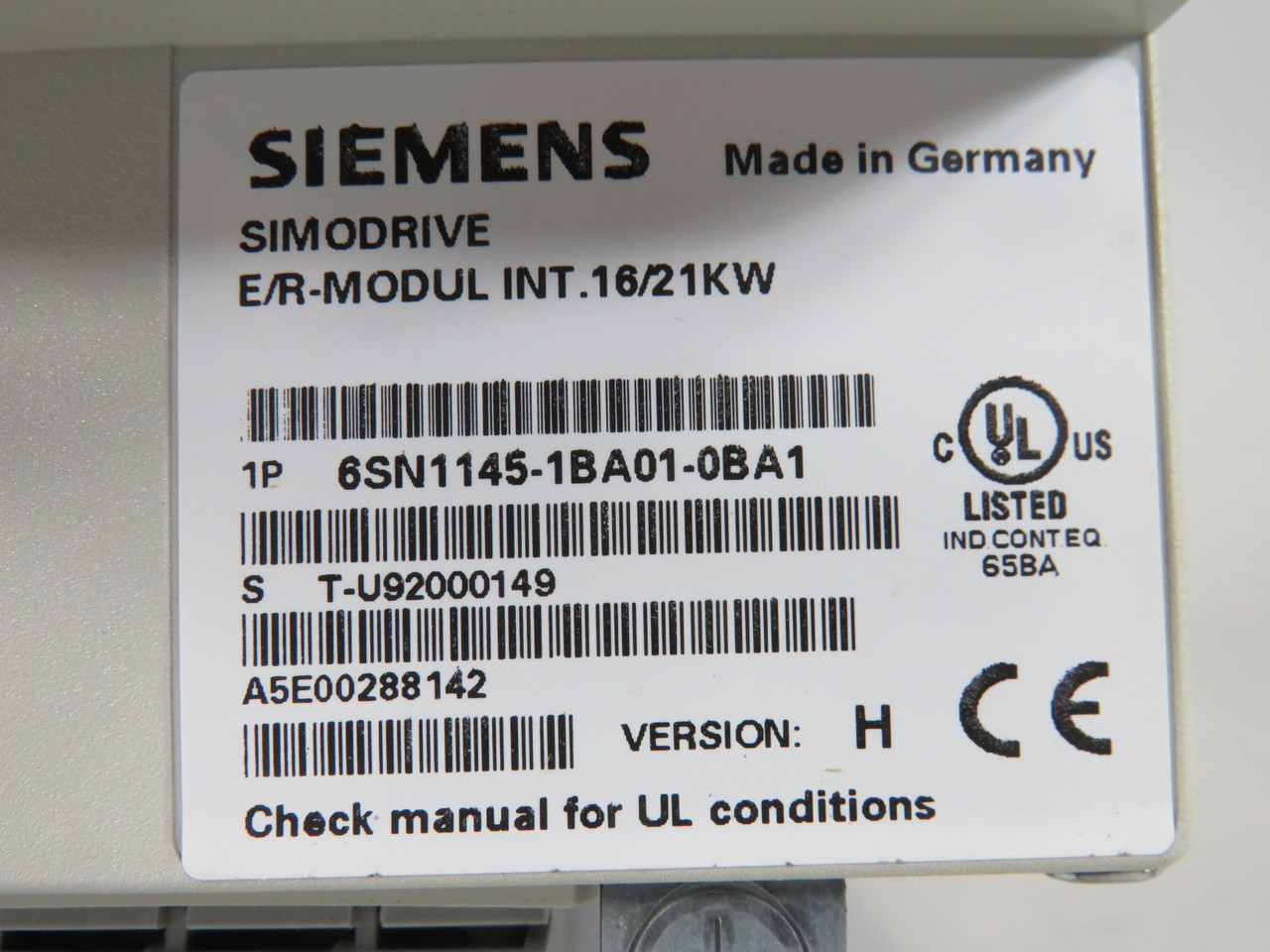 Siemens 6SN1145-1BA01-0BA1 Simodrive 611 Infeed/Feedback Module BOX DAMAGE NEW