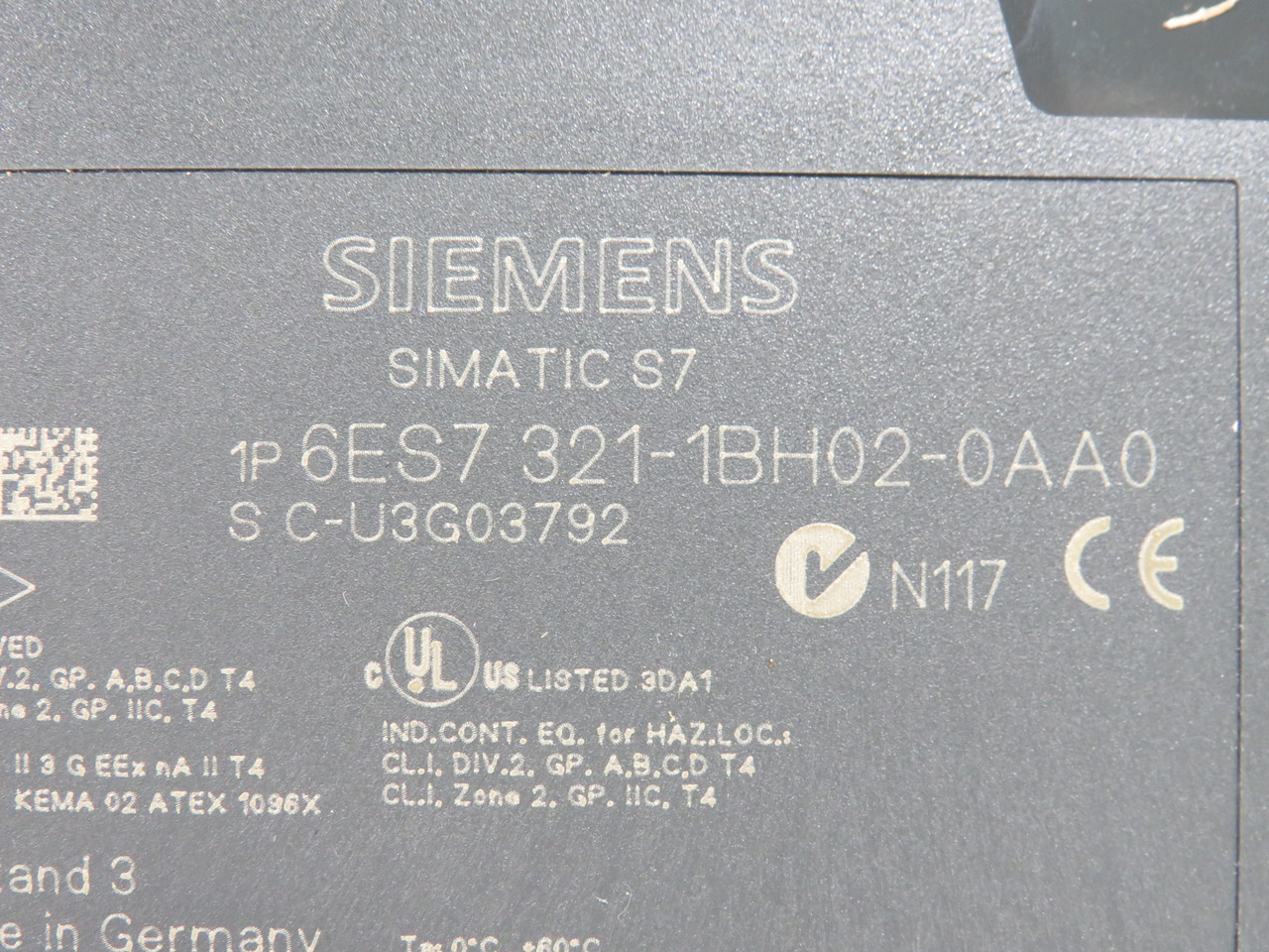 Siemens 6ES7321-1BH02-0AA0 Simatic Digital Input Module 24VDC NO BOX LABEL NOP