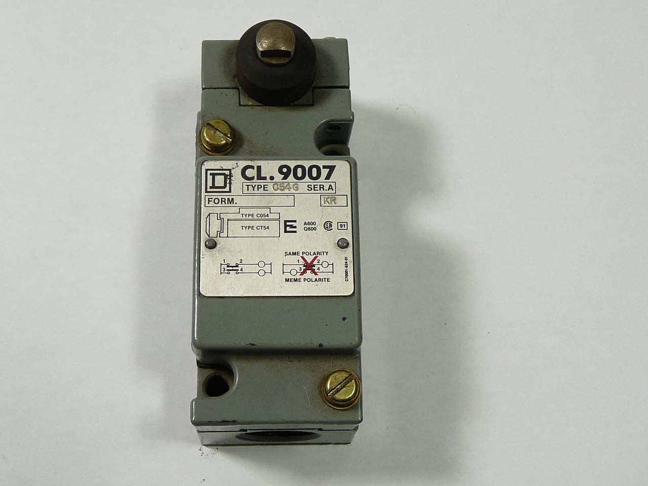 Square D 9007-C54G Series A Heavy Duty Limit Switch 10A 600V Type G Head USED