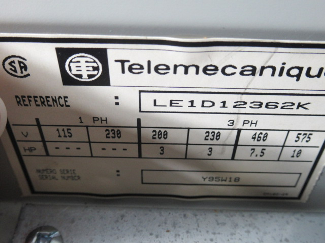 Telemecanique LE1D12362K Non-Combination Starter 3Ph Has Shelf Wear ! NOP !