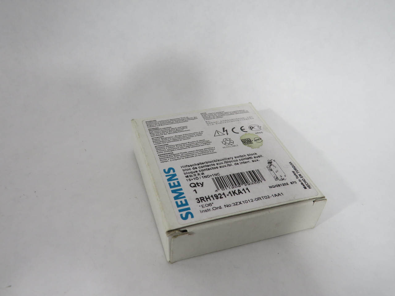 Siemens 3RH1921-1KA11 Auxiliary Switch for Contactor 1NO 1NC 10A 240V NEW