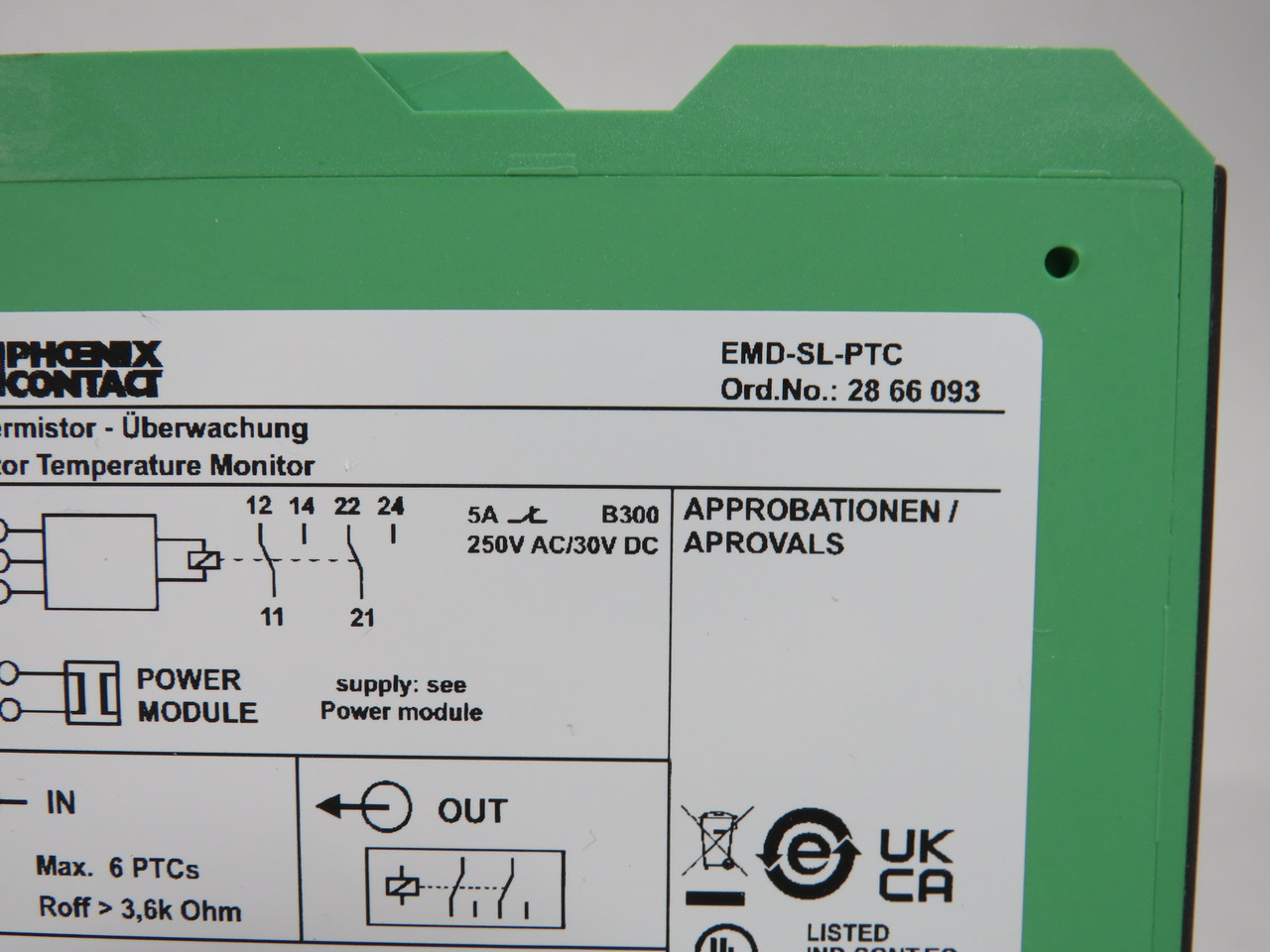 Phoenix Contact EMD-SL-PTC 2866093 Temperature Monitoring Relay 240VAC 30VDC NEW