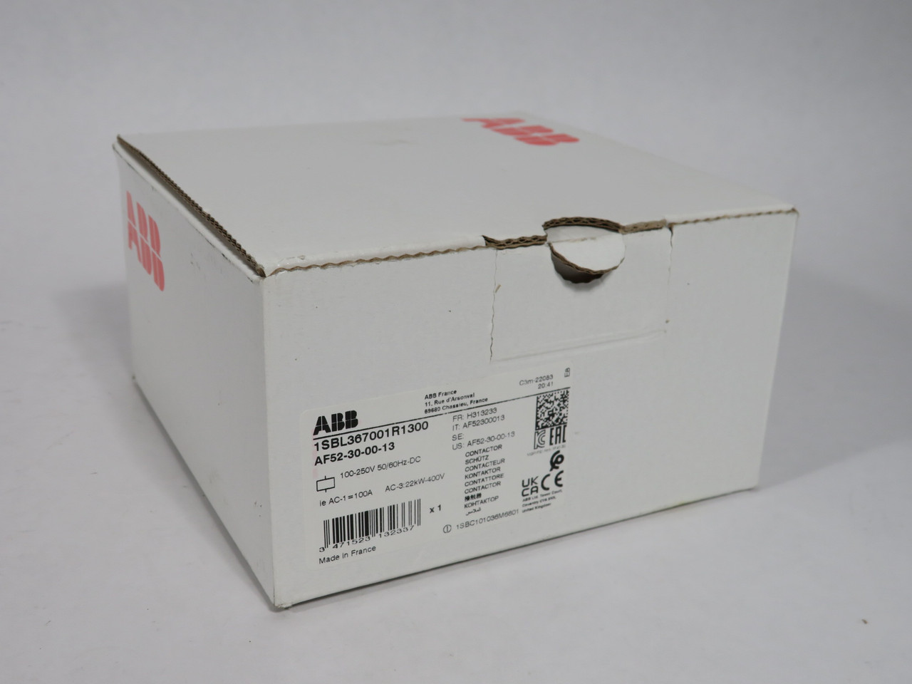 ABB AF52-30-00-13 1SBL367001R1300 Contactor 100-250V 50/60Hz-DC NEW