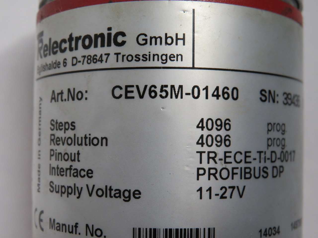 TR Electronic CEV65M-01460 Rotary Encoder 4096 Steps/Rev LOOSE HOUSING USED