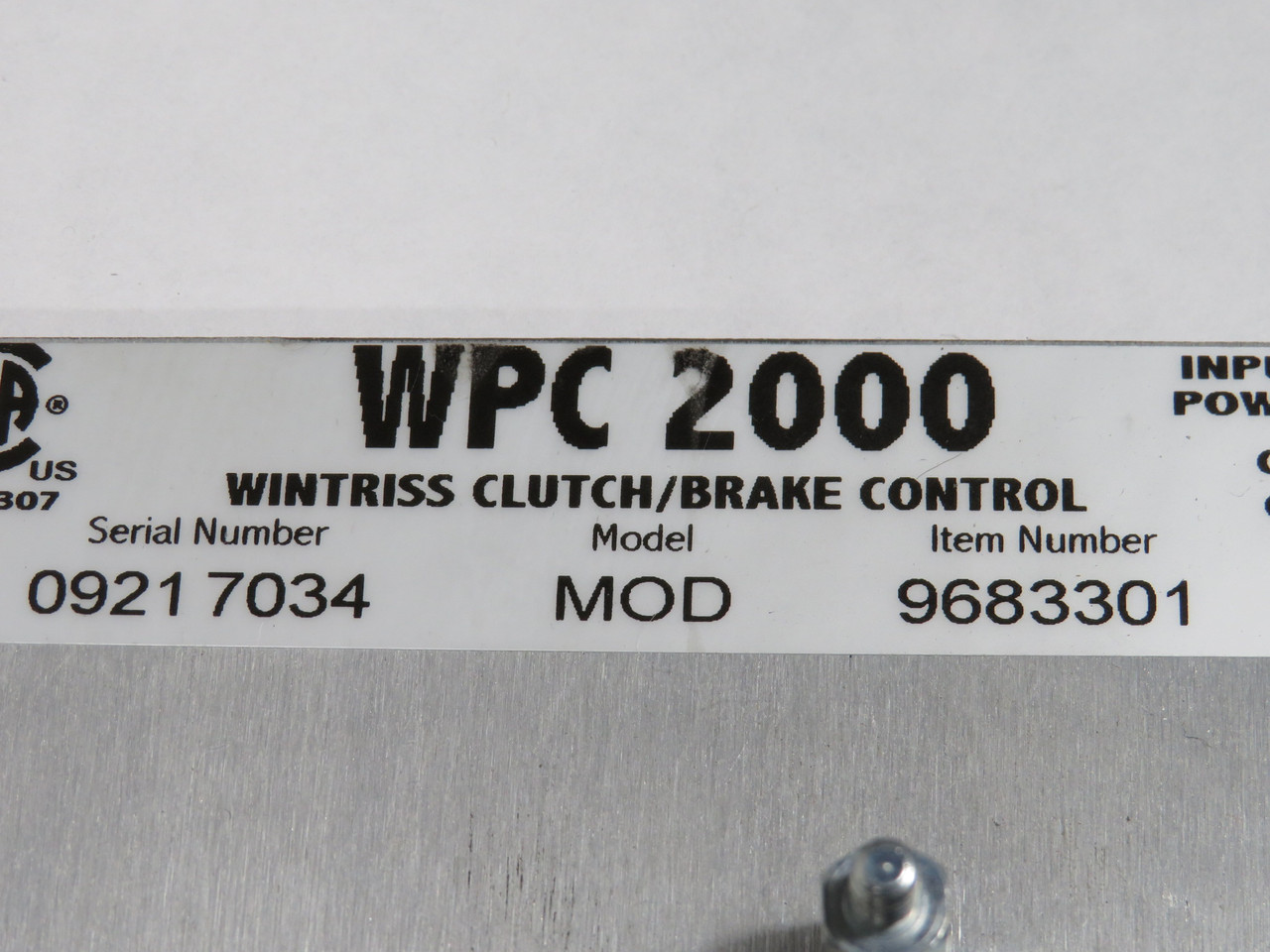 Honeywell Wintriss 9683301 WPC 2000 Clutch/Brake Control MISSING BOARD AS IS