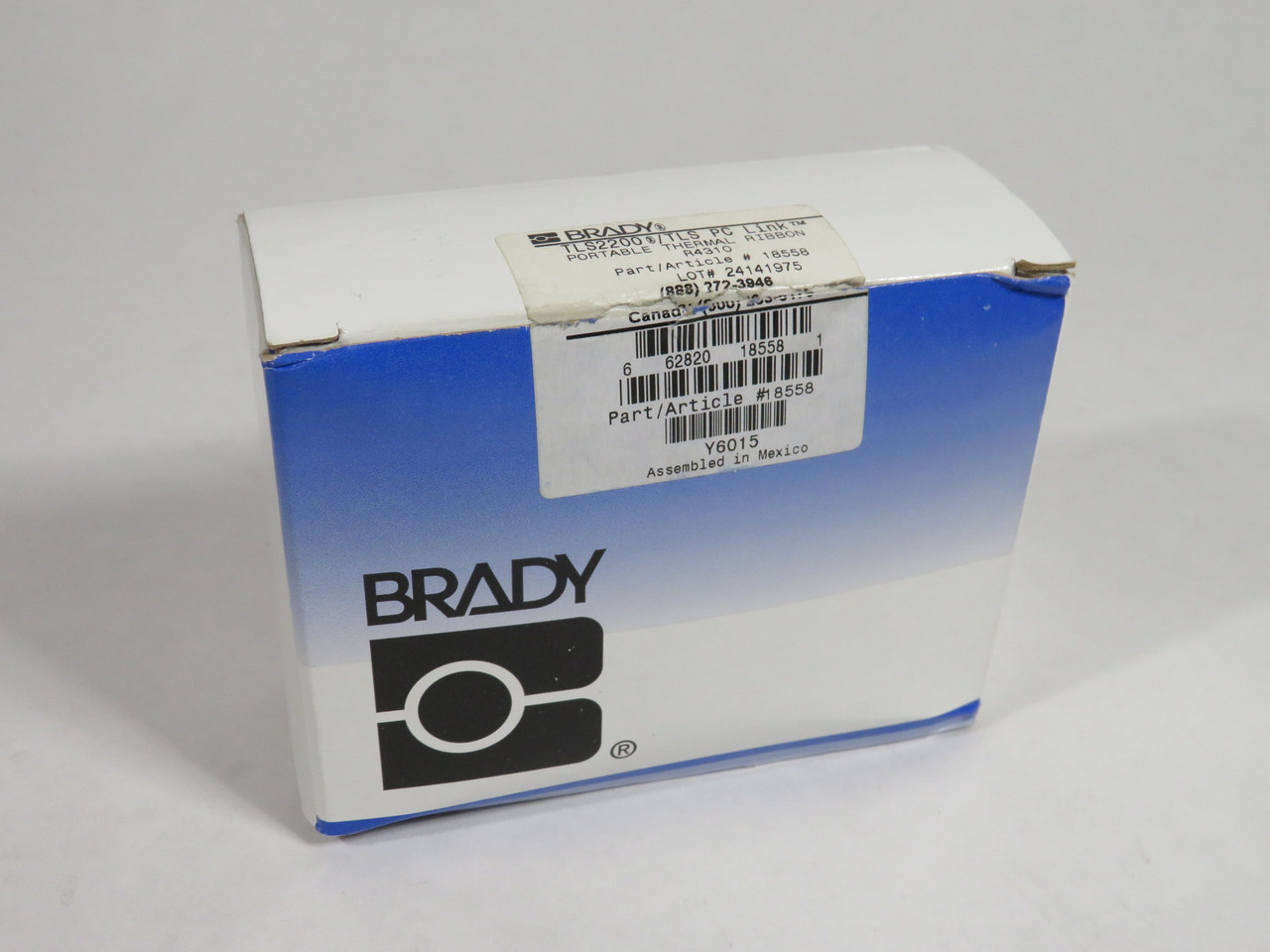 Brady R6210 Thermal Transfer Ribbon Cartridge Black 18560 Y6647 NOP