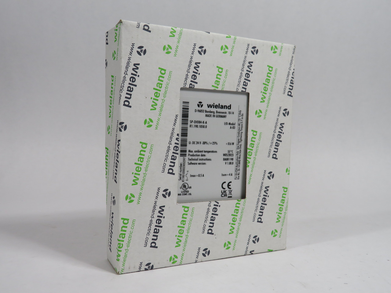 Wieland R1.190.1050.0 PLC Digital I/O Module 24VDC 8-In 4-Out NEW