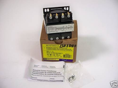 SQUARE D 9070T50D13 Control Transformer 0.05kVA Pri 120 Sec 12/24V 50/60Hz NEW