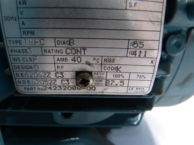 Brook Hansen 2423208W-00 AC Motor 3Ph 1740Rpm 208/416V 3Hp 8.8/4.4Amp NOP