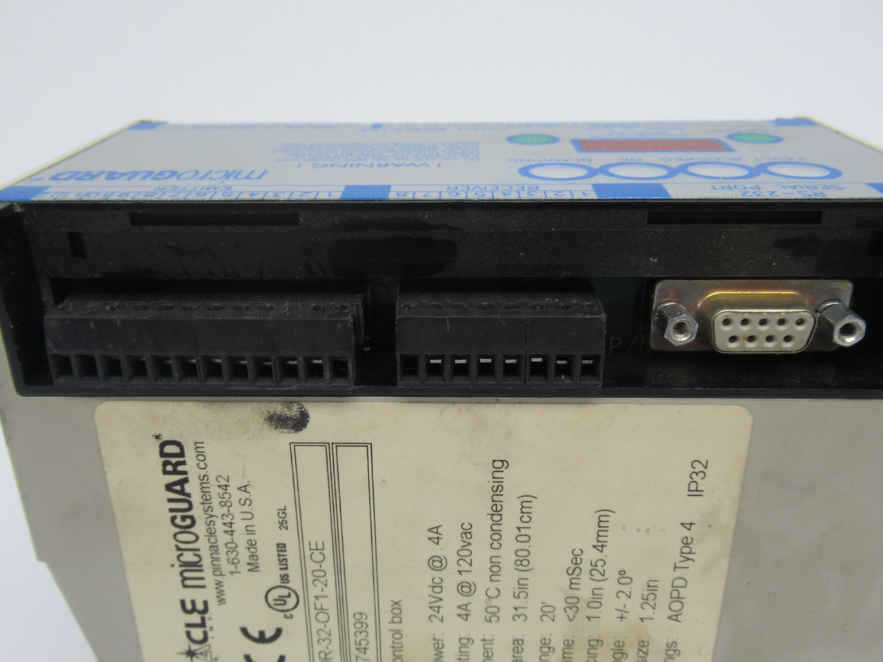 Pinnacle DR-32-OF1-20-CE Control Box Input 24VDC @ .4A USED