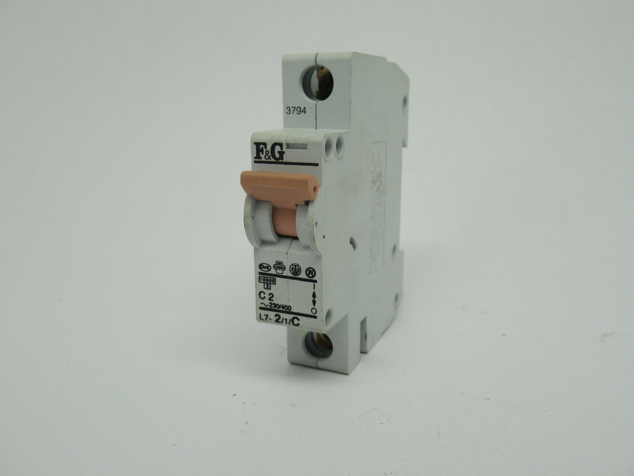 F&G L7-2/1/C Circuit Breaker 2A 230/400V 1-Pole USED