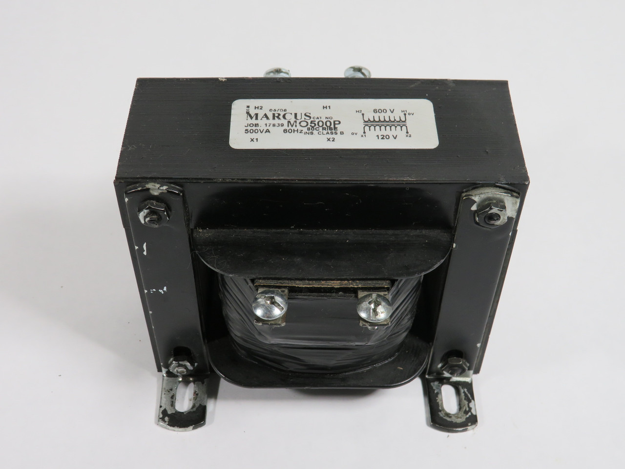 Marcus MO500P Control Transformer 500VA Pri 600V Sec 120V 1Ph USED