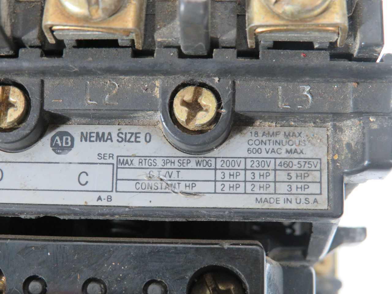 Allen-Bradley 520E-AOD Series C Starter 115-120V@60Hz 110V@50Hz USED