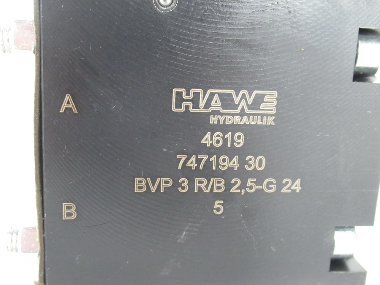 Hawe Hydraulic BVP3R/B2,5-G24 Stop Reversing Valve w/Schienle Coil 24DC 1,3A NOP