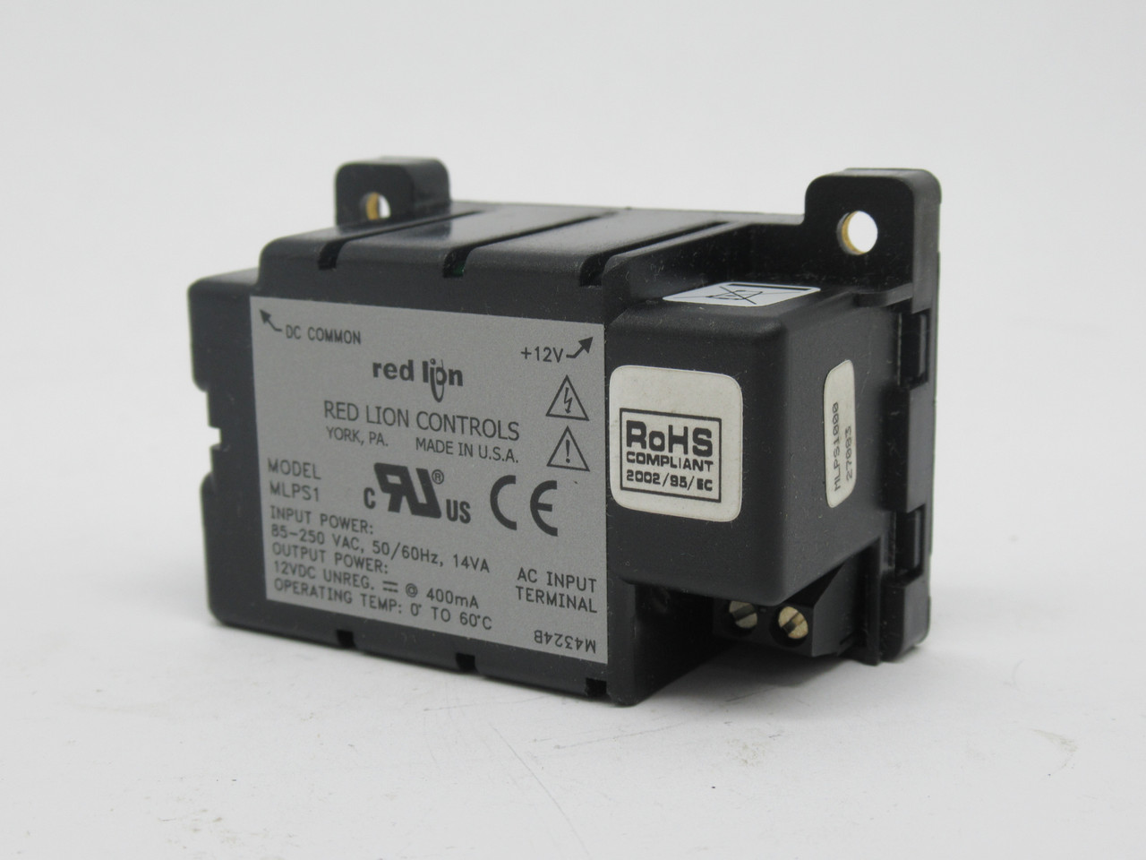 Red Lion MLPS1000 Micro Line Power Supply 12VDC 400mA NEW