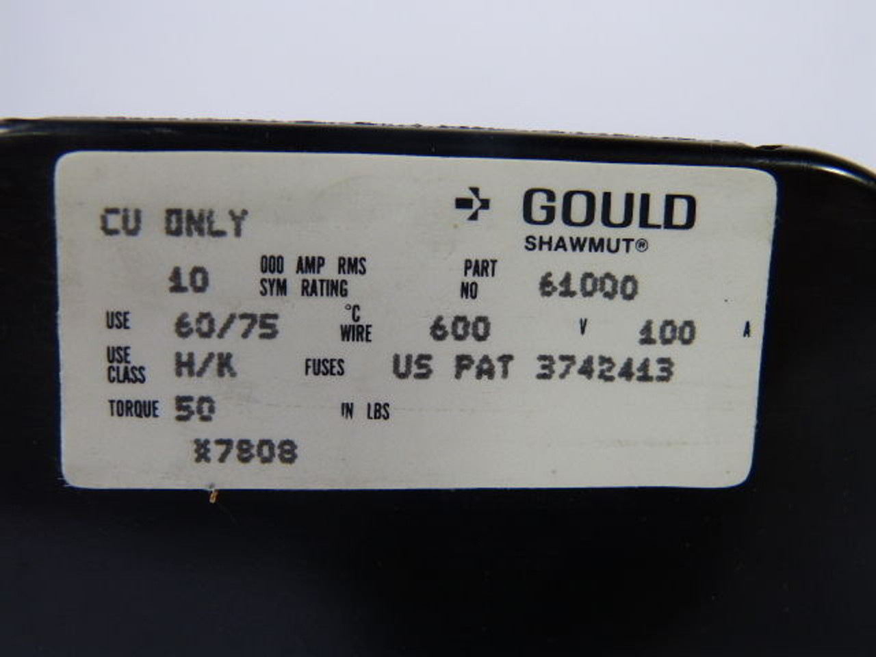 Gould 61000 Fuse Holder 100A 250-600V 1P SHELF WEAR ! NOP !