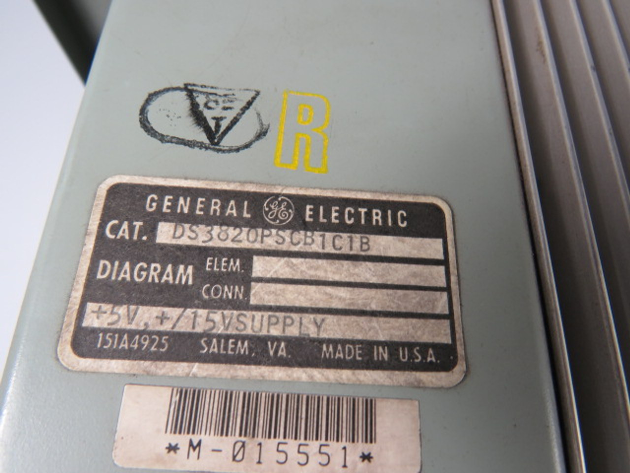 General Electric DS3820PSCB1C1B Mark IV Power Supply 5V -15V +15V USED