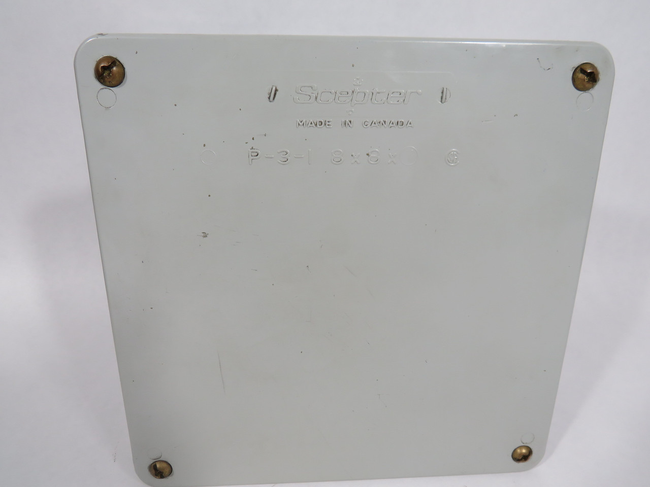 Scepter P-3-1 PVC Junction Box w/Hardware 8x8x7" Shelf Wear/Dirt NOP