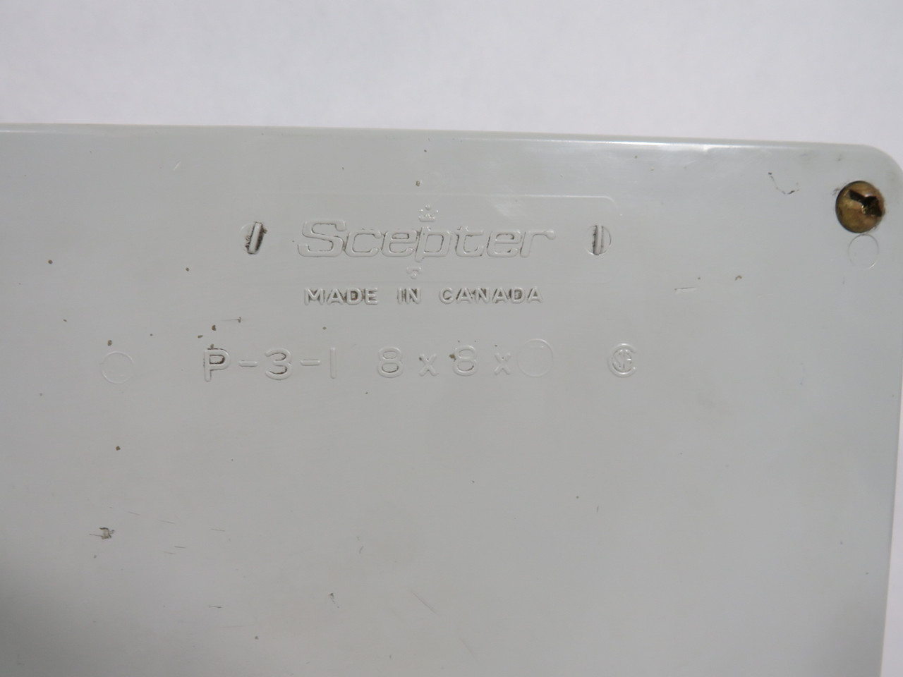 Scepter P-3-1 PVC Junction Box w/Hardware 8x8x7" Shelf Wear/Dirt NOP