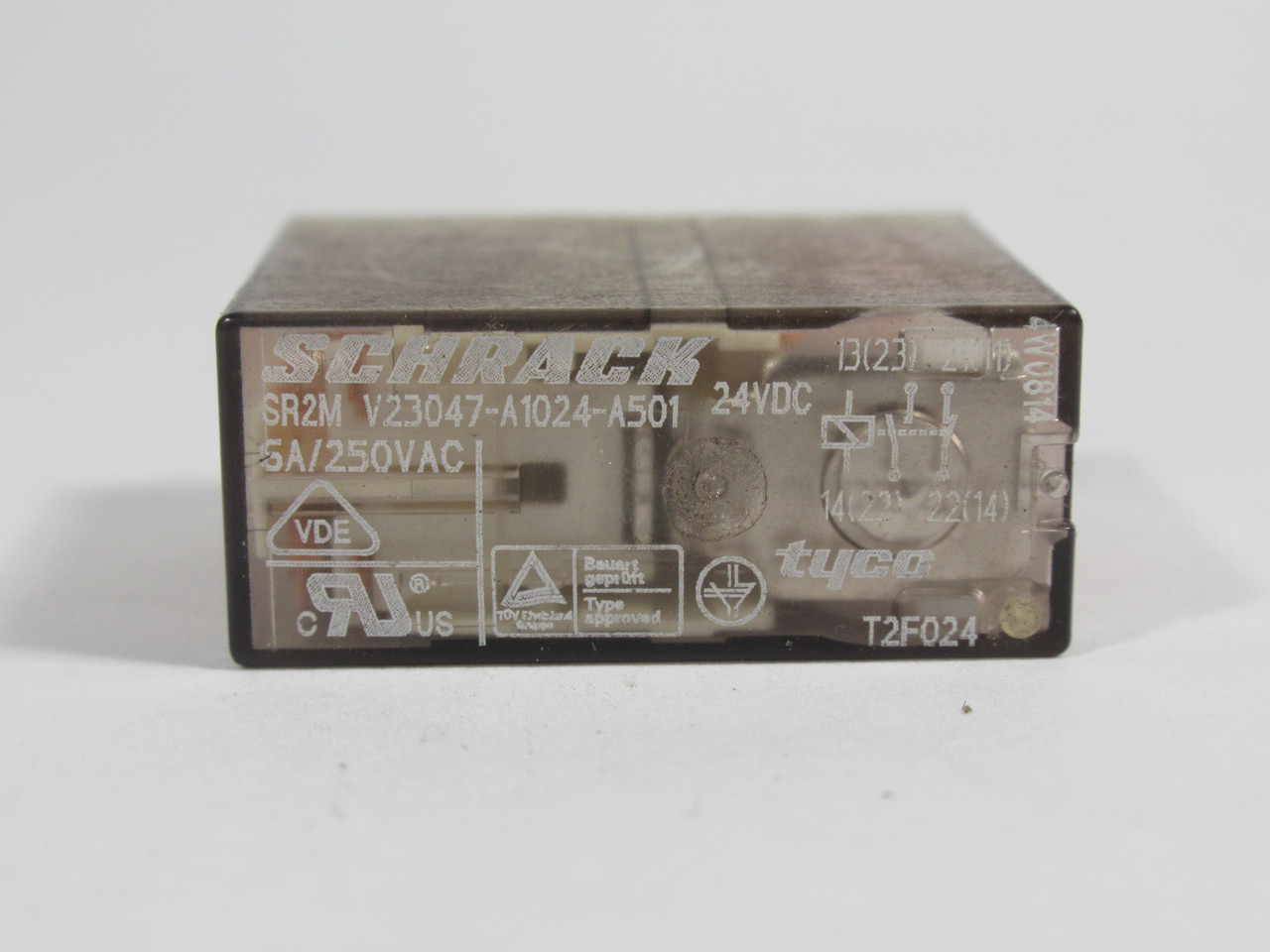 Schrack V23047-A1024-A501 Plug-In Relay 24VDC 6A 250VAC 8-Pin USED