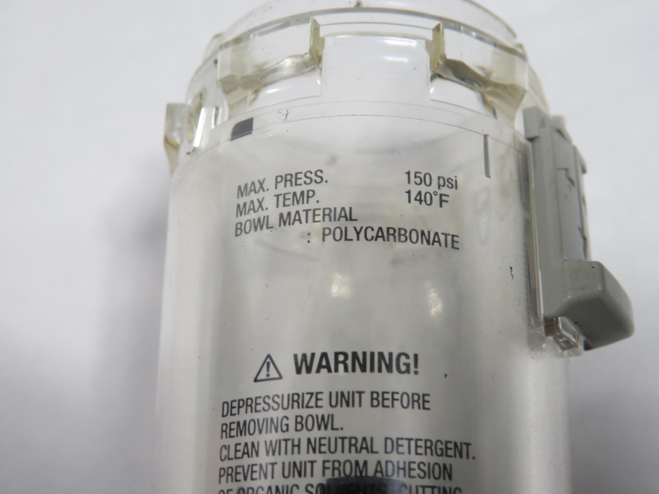 SMC AD37N-Z-A Polycarbonate Filter Bowl with Auto-Drain Fitting NO O-RING USED