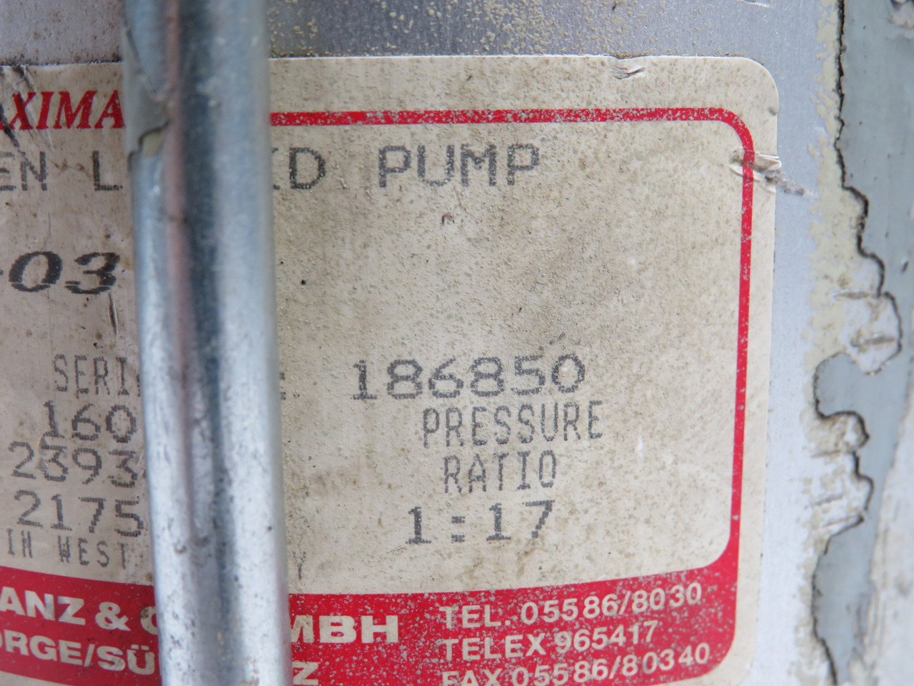 Schmidt, Kranz & Co S-15-03 Air-Driven Liquid Pump 3/4" Inlet SHELF WEAR USED