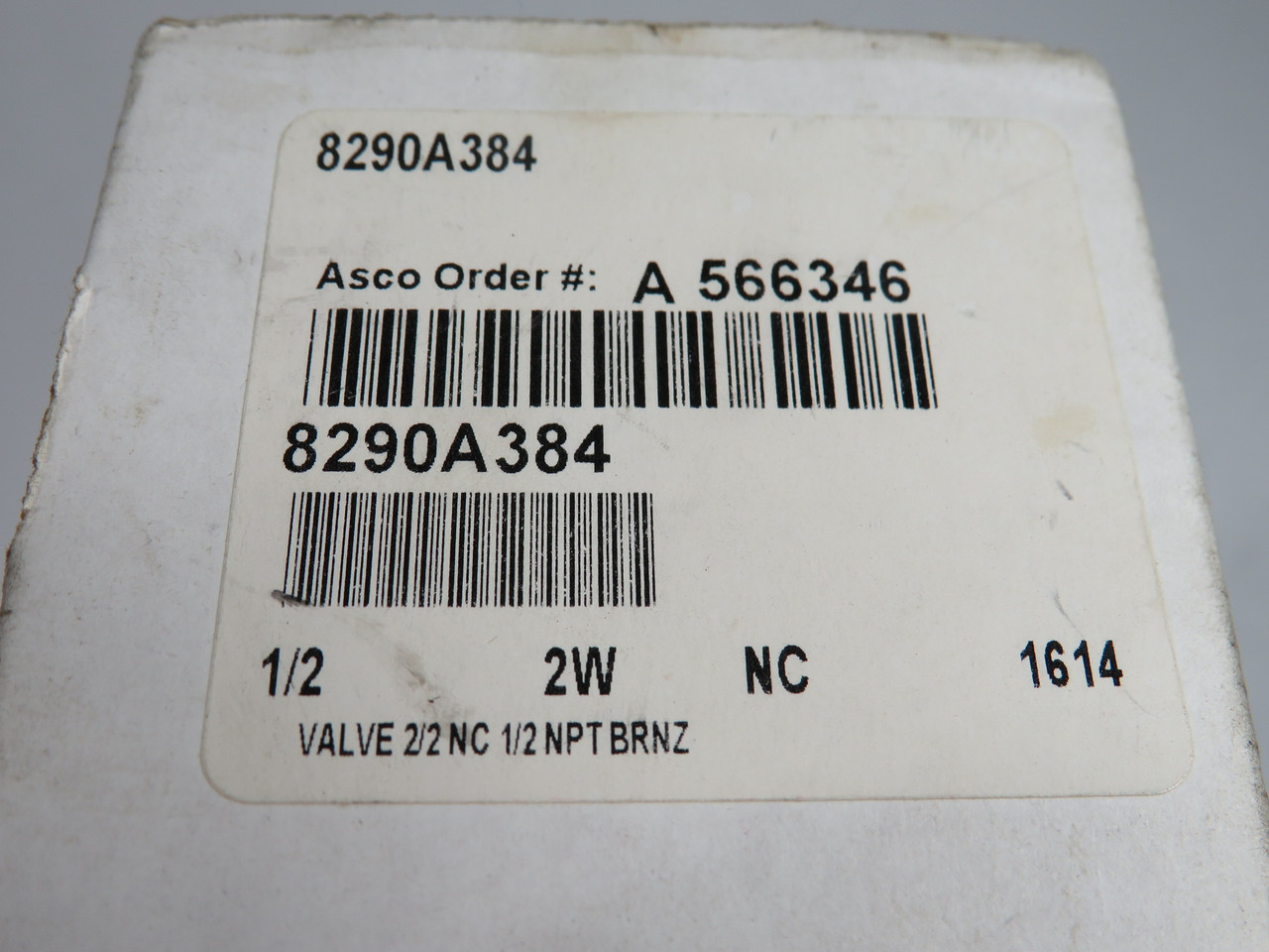 ASCO 8290A384 Angle Body Valve 2-Way 1/2" NPT 150/240psi USED