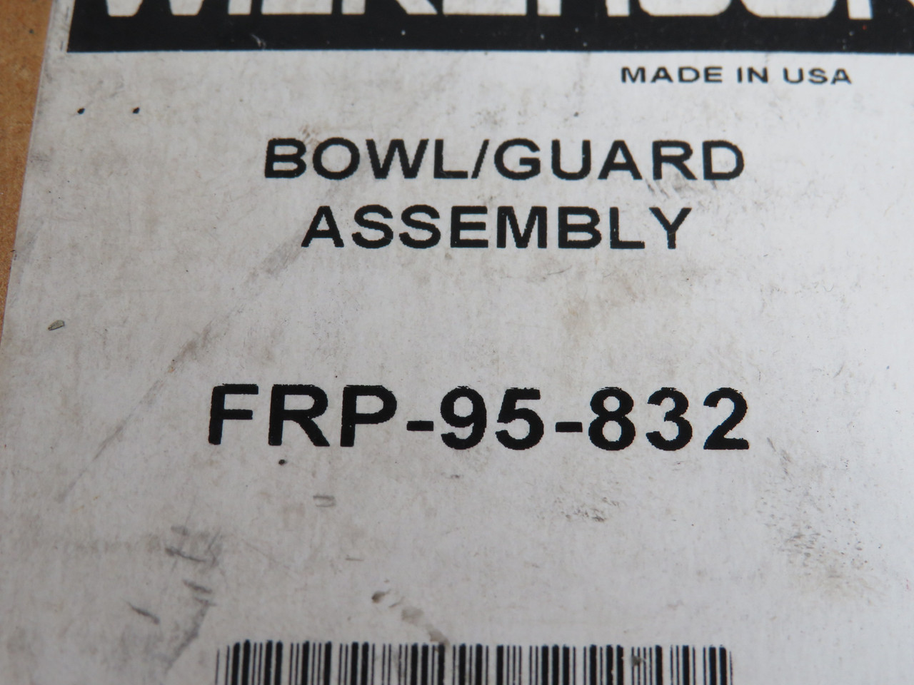 Wilkerson FRP-95-832 Plastic Bowl and Metal Bowl Guard with Manual Drain NEW