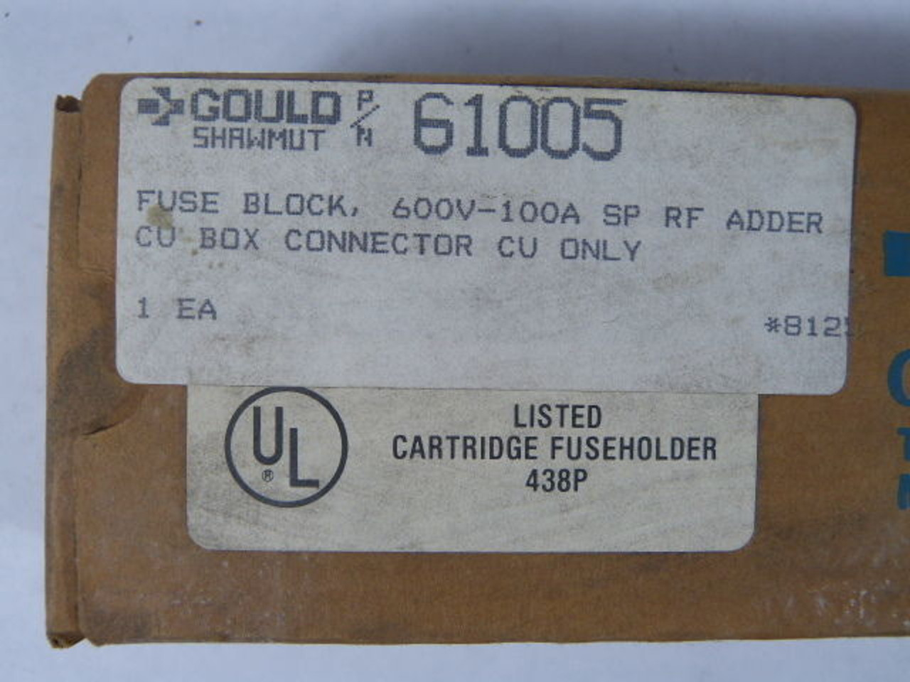 Gould 61005 Fuse Block 600V 1-Pole 100amp ! NEW !