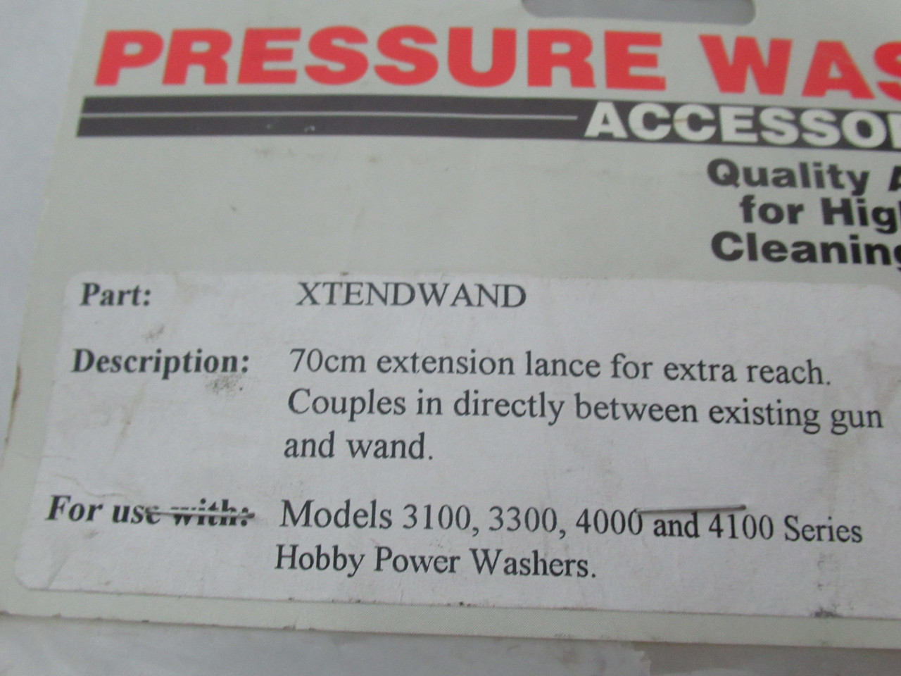 Generic XTENDWAND Pressure Washer Extension Lance 70cm *RIPPED BAG* USED
