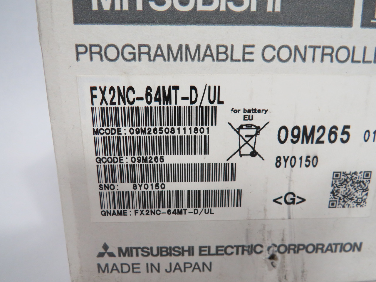 Mitsubishi FX2NC-64MT-D/UL Programmable Controller 24VDC *Missing Plate* NEW